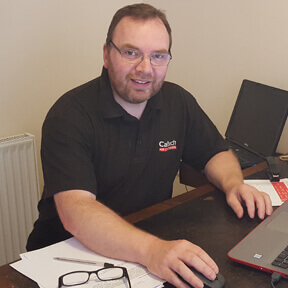 Caltechs Peter Caley waiting for inquiries in his Hull based office.